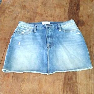FRAME distressed denim skirt